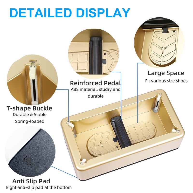 Blemoacha Shoe Covers Dispenser with 200pcs Disposable Shoe Covers Non Slip, Automatic Shoe Cover Machine,Fits Size Up to 11 US Men, for Home, Office, Factory, Supermarket, Gold - Image 4