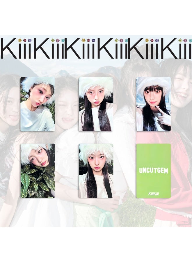 NIBEMINENT 5 Pcs Kpop KiiiKiii UNCUT Digging Lomo Cards Card For Fans Collection Gifts - Image 1