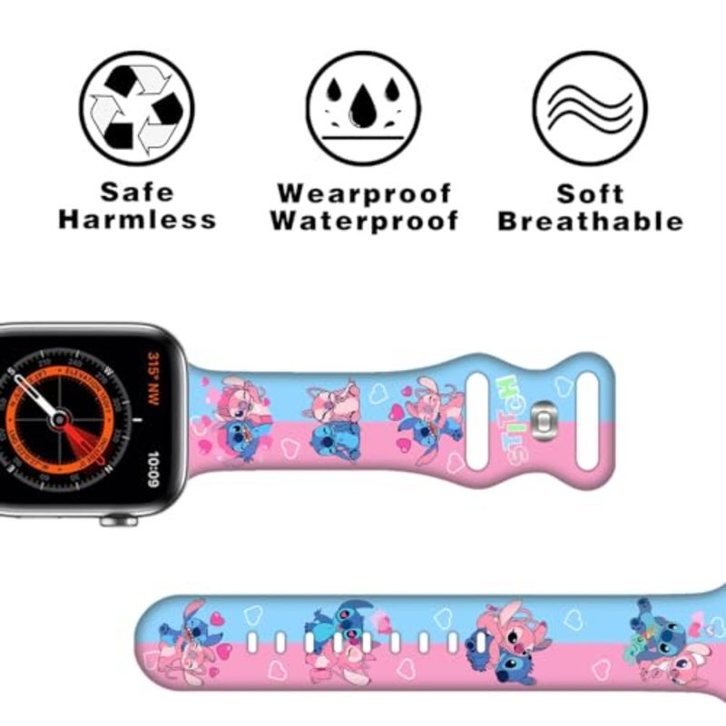 Cartoon Band Compatible with Apple Watch 38mm/40mm/41mm/42mm/44mm/45mm/46mm, Cute Bands Replacement for Apple Watch Series 10 9 8 7 6 5 4 3 SE2, Silicone iWatch Band for Women Men - Image 4