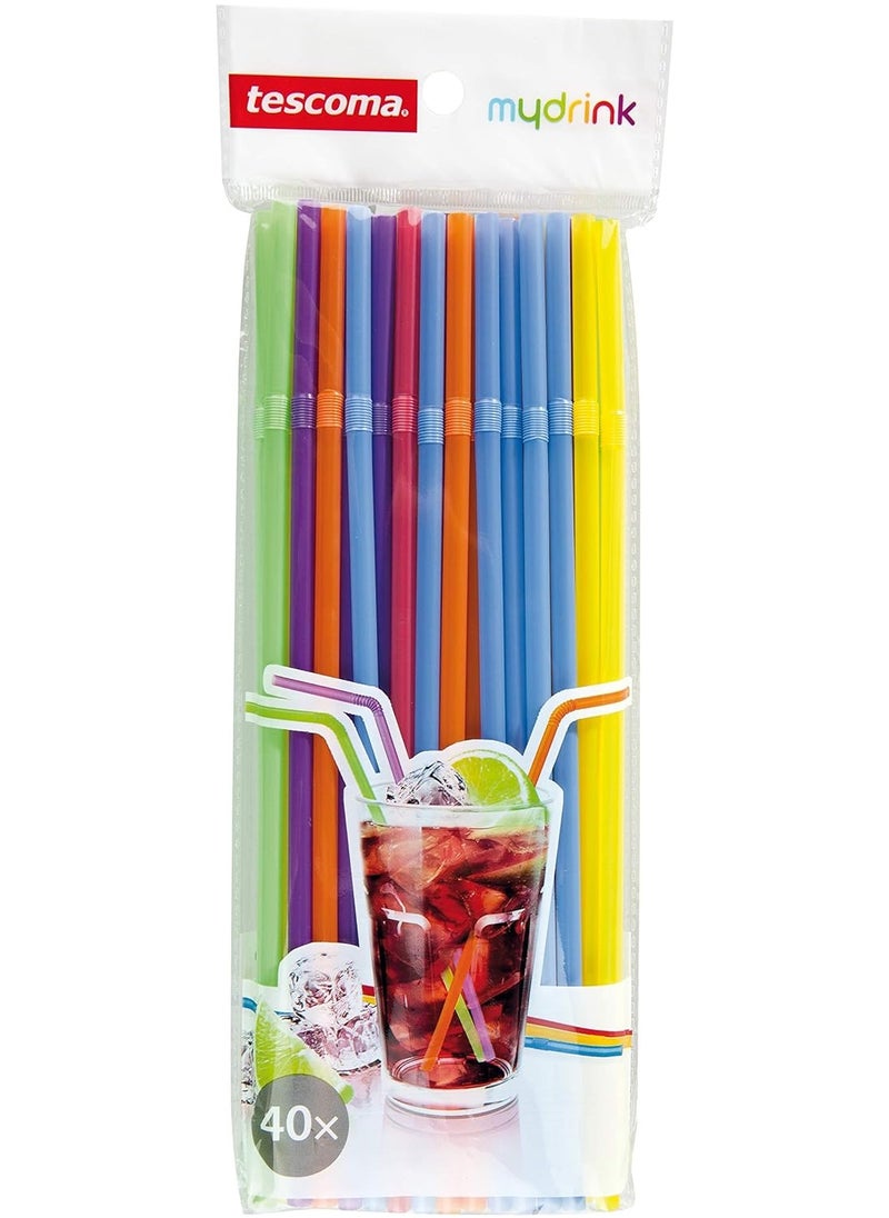 tescoma - Drinking Straw 40 Pcs Mydrink Assorted 29.3 x 9 1.6 cm - Image 1