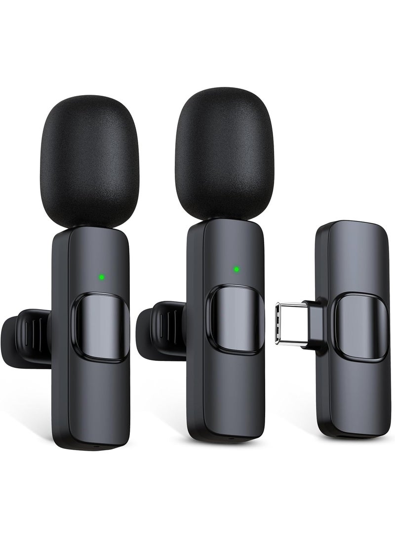 هذه المجموعة المكونة من ميكروفونات لافاليير لاسلكية متوافقة مع أجهزة iPhone وiPad وAndroid. تتميز بسهولة التوصيل والتشغيل، وزمن انتقال منخفض للغاية (2.4 جيجاهرتز)، وشريحة مدمجة لإلغاء الضوضاء، وعمر بطارية يصل إلى 8 ساعات، وقدرة تسجيل عالية الوضوح، مما يجعلها مثالية لتسجيل الفيديو والمقابلات والبودكاست ومدونات الفيديو ويوتيوب. - Image 1