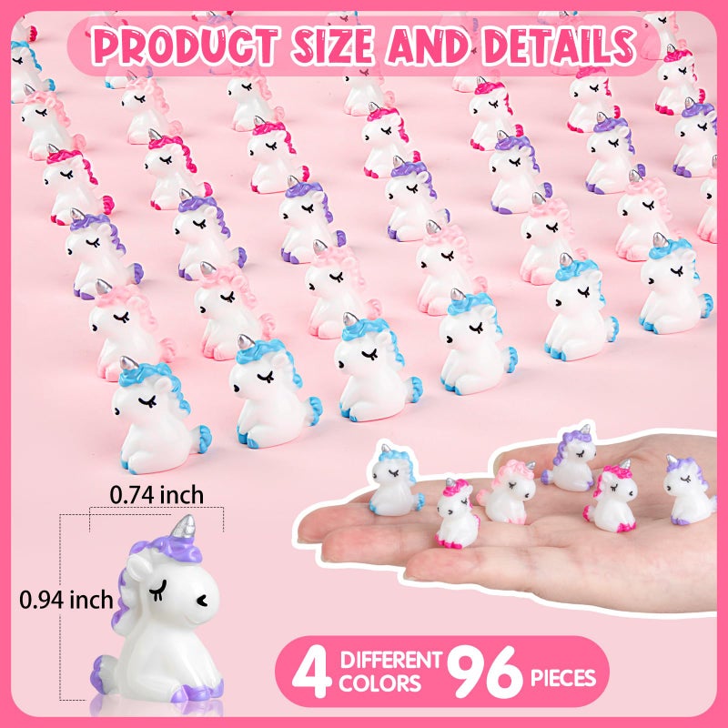 LHSYFBZ 48Pcs Mini Resin Unicorn, Miniature Unicorn Figurines, Mini Resin Animals to Hide for Garden Landscape Aquarium Dollhouse Birthday Party Room Crafts Decor - Image 4