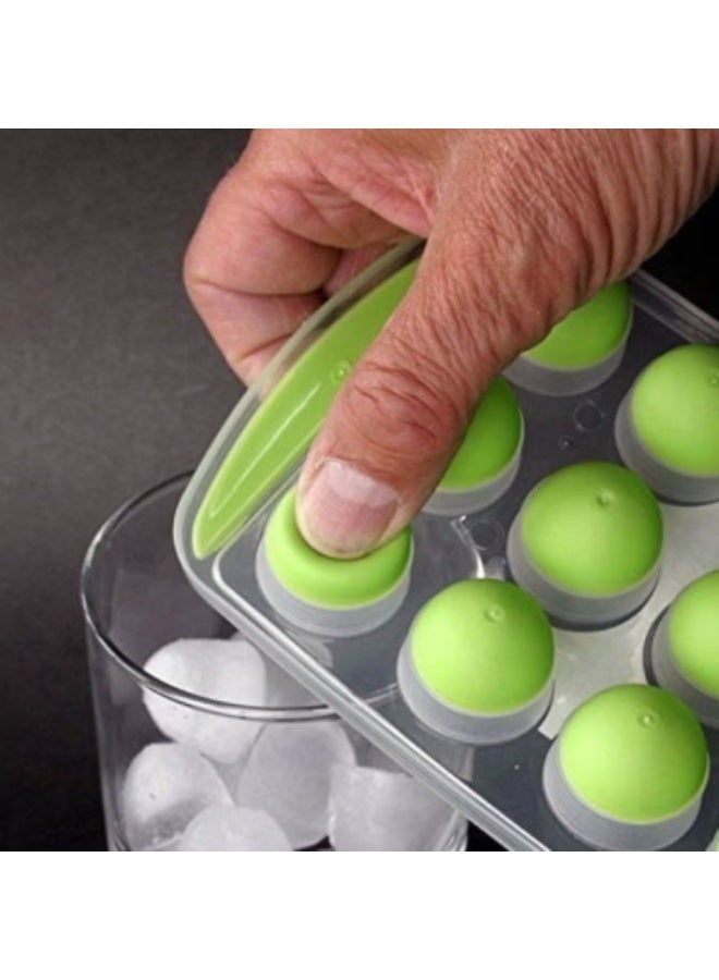قالب ثلج سيليكون – 18 خانة دائرية، تصميم سهل الإخراج، متعدد الألوان - Image 2