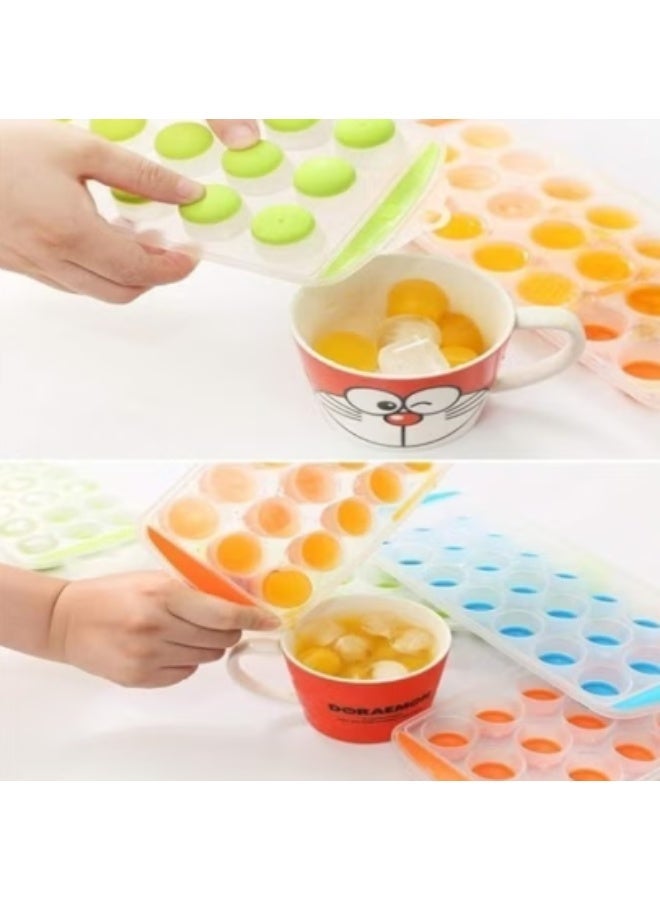 قالب ثلج سيليكون – 18 خانة دائرية، تصميم سهل الإخراج، متعدد الألوان - Image 3