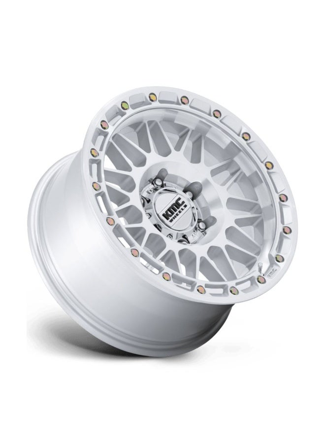 KMC KM555 ATTACK 17X8.5 6X135 ET00 CB87.1 GLOSS SILVER W/MACH FACE - Image 2