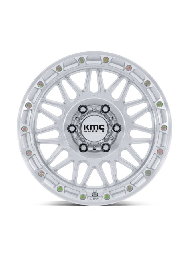 KMC KM555 ATTACK 17X8.5 6X135 ET00 CB87.1 GLOSS SILVER W/MACH FACE - Image 3