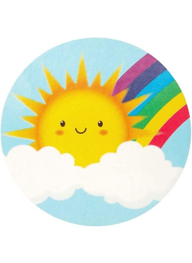 Blue Panda 1000 Pcs Rainbow Cloud And Sunshine Sticker Roll For Kid'S Birthday Party Favors Decorations And Classroom Gifts 8 Cute Smiley Face Designs (1.5 Inches)  - Image 5