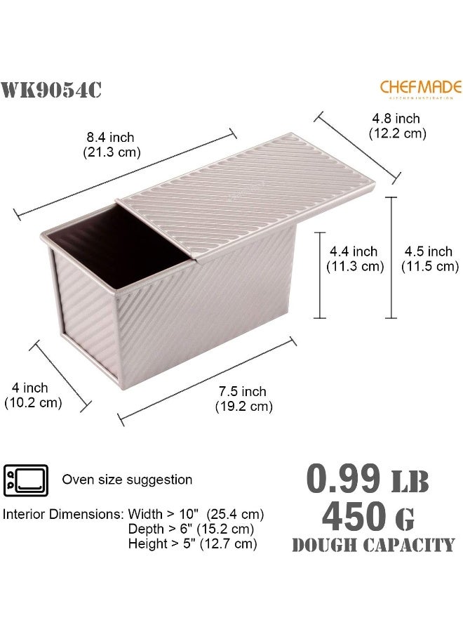 CHEFMADE WK9054c Non-Stick Corrugated Loaf Pan with Cover, 450g - Image 2