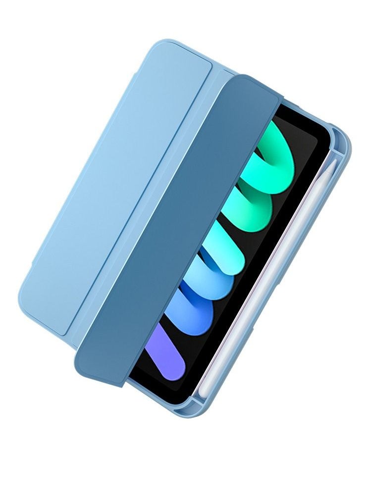 BORTONY - iPad Mini 6 Cover with Pencil Holder Silicone Smart Folding Case Compatible with Apple iPad Mini 6 2021 8.3 Inch - Image 1
