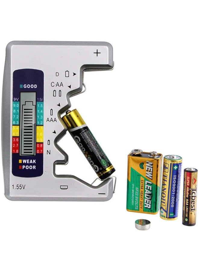 PROMASS promass Universal Battery Tester, Multi-level stationary battery card slot LCD Display, Multi Purpose Cell Checker Tester for AA AAA C D 9V 1.5V Button Cell  - Image 1