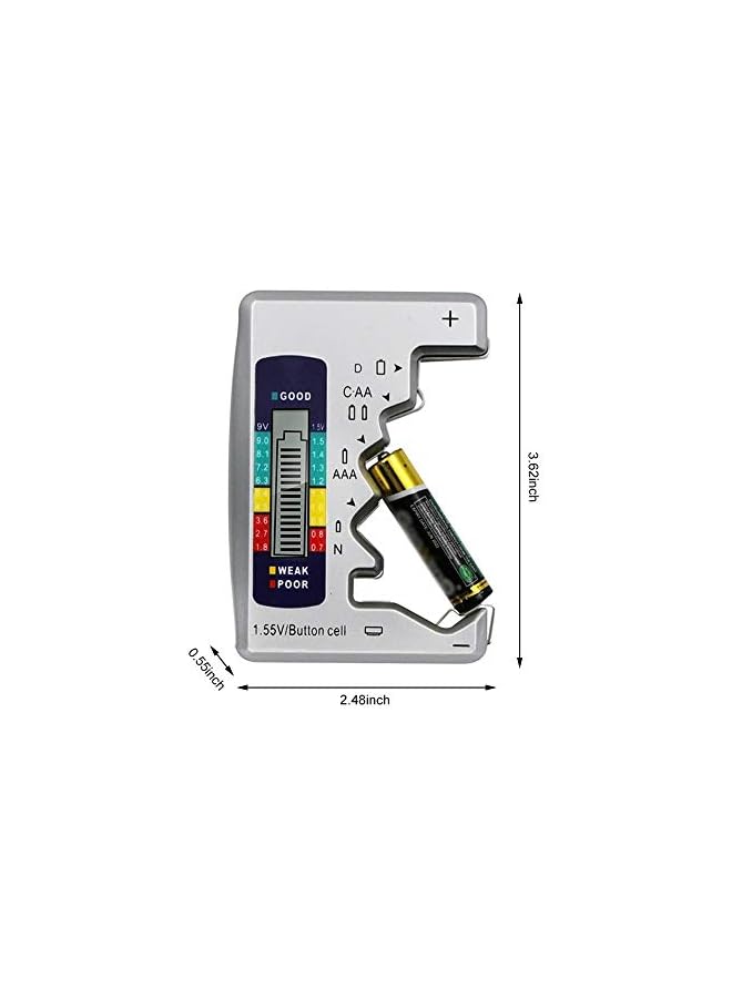 PROMASS promass Universal Battery Tester, Multi-level stationary battery card slot LCD Display, Multi Purpose Cell Checker Tester for AA AAA C D 9V 1.5V Button Cell  - Image 3