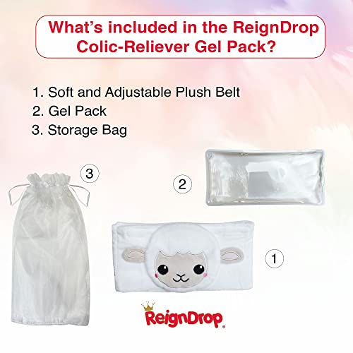 ReignDrop Colic Relief for Newborns – Gas Relief Set with Belly Band, Gel Pack, Storage Bag – Soothing Calming Warm or Cold Compression Baby Belly Belt (Lamb Gel Pack) - Image 3