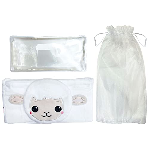 ReignDrop Colic Relief for Newborns – Gas Relief Set with Belly Band, Gel Pack, Storage Bag – Soothing Calming Warm or Cold Compression Baby Belly Belt (Lamb Gel Pack) - Image 1