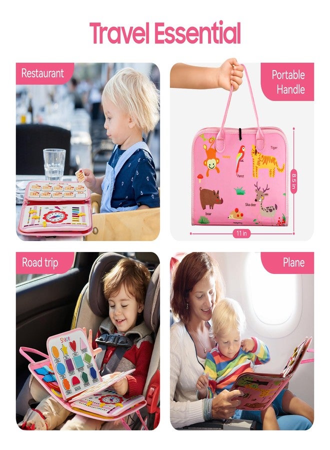 Hurdaos Montessori Toy Busy Book for Toddlers 1-3, Birthday Gifts for 1 2 3 Year Old Girls, Travel Activity Book & Sensory Learning Toy 1 2-4 Year Old Girl, Educational Busy Board for Fine Motor Skills - Image 2
