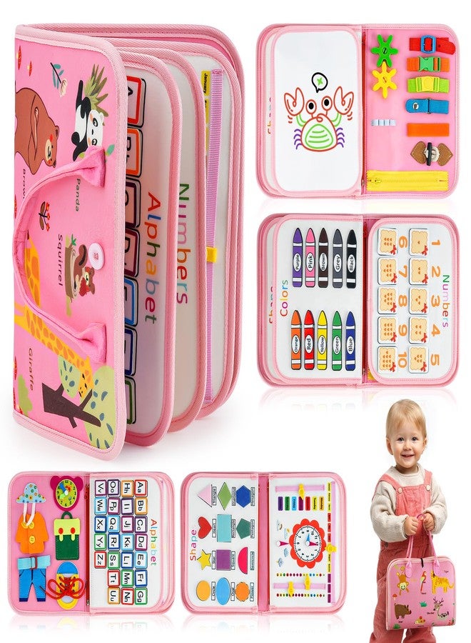 Hurdaos Montessori Toy Busy Book for Toddlers 1-3, Birthday Gifts for 1 2 3 Year Old Girls, Travel Activity Book & Sensory Learning Toy 1 2-4 Year Old Girl, Educational Busy Board for Fine Motor Skills - Image 1