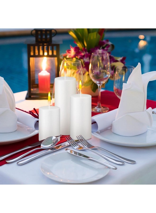 Mtlee MTLEE 18 Pcs White Pillar Candles Long Burning Candles Bulk Unscented Candles for Wedding Church Party Spa Lantern Fireplace Restaurants Home Household Decor 2 x 3 Inch, 2 x 4 Inch, 2 x 5 Inch  - Image 5