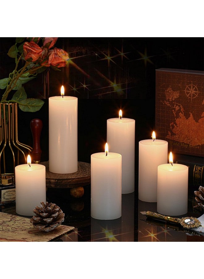 Mtlee MTLEE 18 Pcs White Pillar Candles Long Burning Candles Bulk Unscented Candles for Wedding Church Party Spa Lantern Fireplace Restaurants Home Household Decor 2 x 3 Inch, 2 x 4 Inch, 2 x 5 Inch  - Image 4