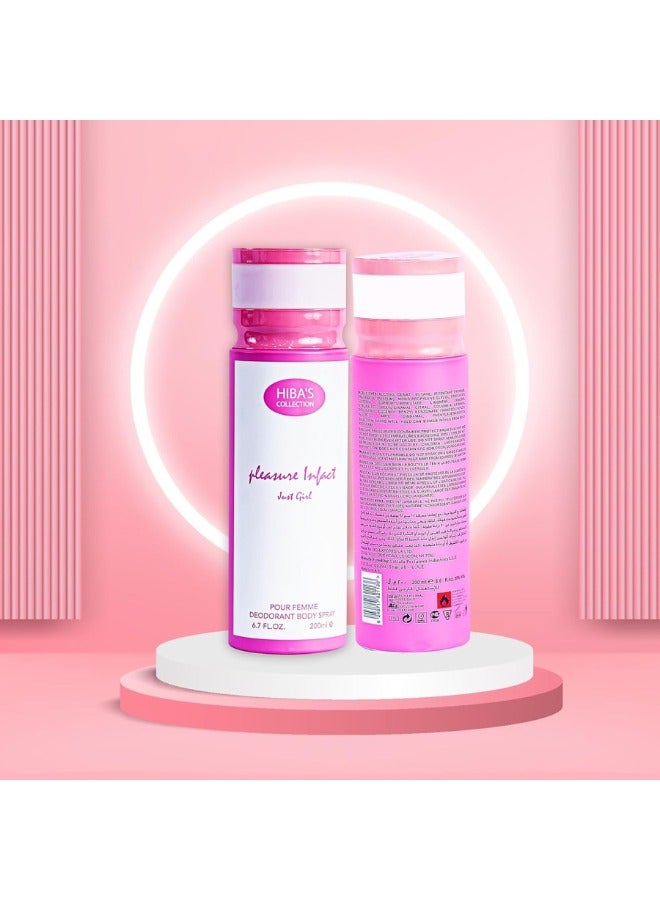 هيبا'ز كوليكشن بخاخ الجسم مزيل العرق جاست جيرل بور فيم من بليجر إنفاكت - عطر فاخر للنساء، 6.7 أونصة سائلة / 200 مل - نضارة تدوم طويلاً وتركيبة صديقة للبشرة - Image 3