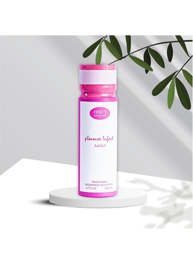 هيبا'ز كوليكشن بخاخ الجسم مزيل العرق جاست جيرل بور فيم من بليجر إنفاكت - عطر فاخر للنساء، 6.7 أونصة سائلة / 200 مل - نضارة تدوم طويلاً وتركيبة صديقة للبشرة - Image 5