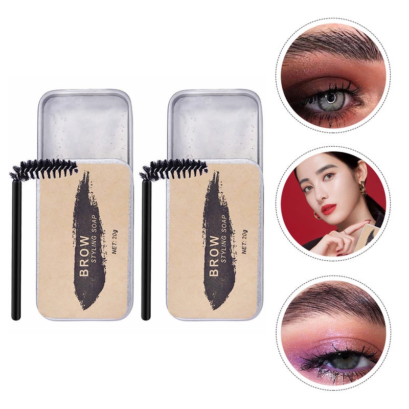 2 Sets Eyebrow Soap with Brows Styling Soap Wild Eyebrow Styling - Image 1