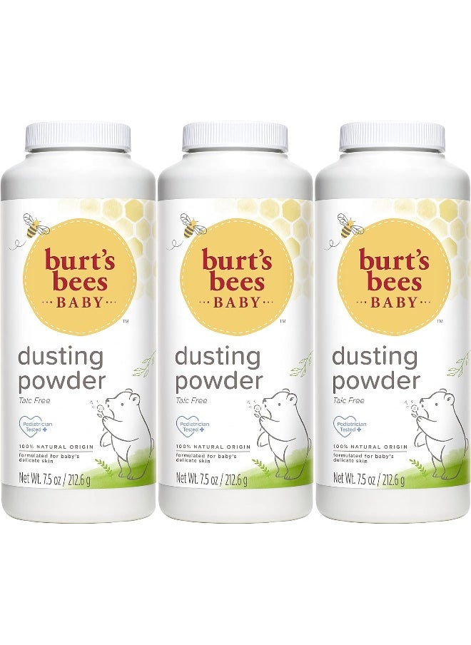 Burt's Bees Baby - Burt's Bees Baby 100% Natural Dusting Powder, Talc-Free Baby Powder - 7.5 Ounce Bottle (Pack of 3) - Image 1