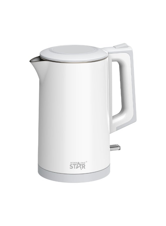 Winning Star Rapid Boil 1.7L Electric Kettle, Quiet 1500W Heating, Stainless Steel with Auto Shut-Off & Dry Protection, Cool-Grip Handle, Easy-Pour Spout for Home and Office, White Color - Image 1