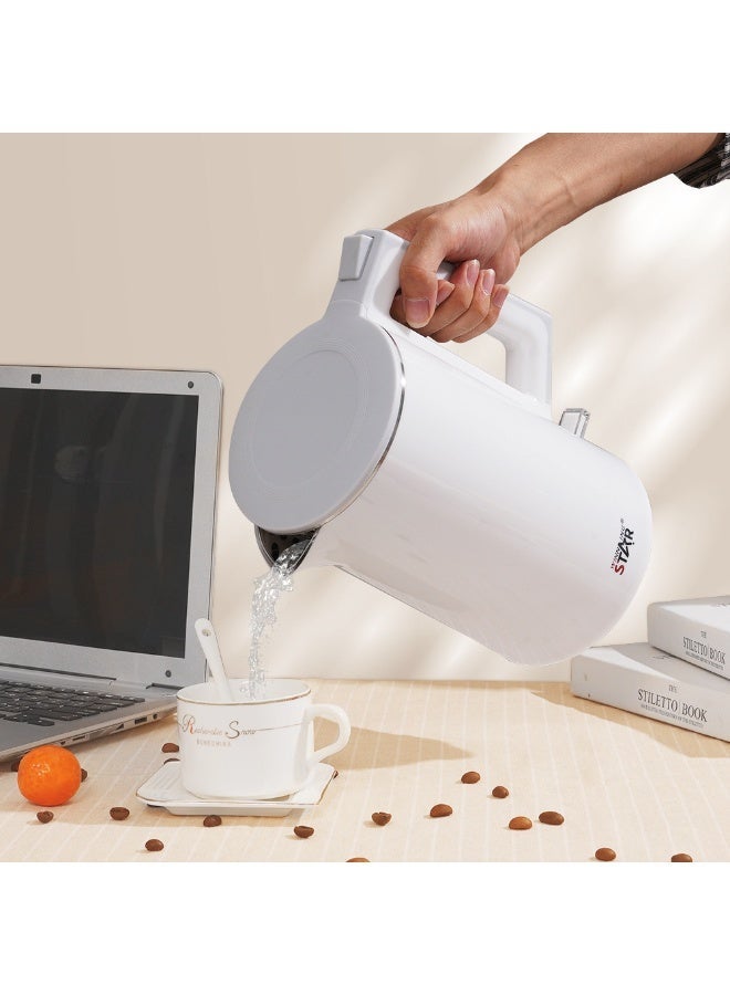 Winning Star Rapid Boil 1.7L Electric Kettle, Quiet 1500W Heating, Stainless Steel with Auto Shut-Off & Dry Protection, Cool-Grip Handle, Easy-Pour Spout for Home and Office, White Color - Image 4