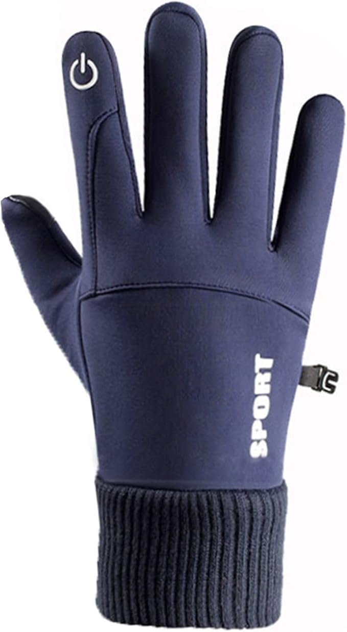 VALUEVIBES قفازات يد للرجال، قفازات شتوية مقاومة للماء مع شاشة تعمل باللمس، قفازات ركوب الدراجات، قفازات شتوية لدرجات الحرارة السالبة، قفازات للدراجات، قفازات للتزلج، قفازات رياضية، قابلة للغسل وقابلة للتنفس (زرقاء) - Image 5