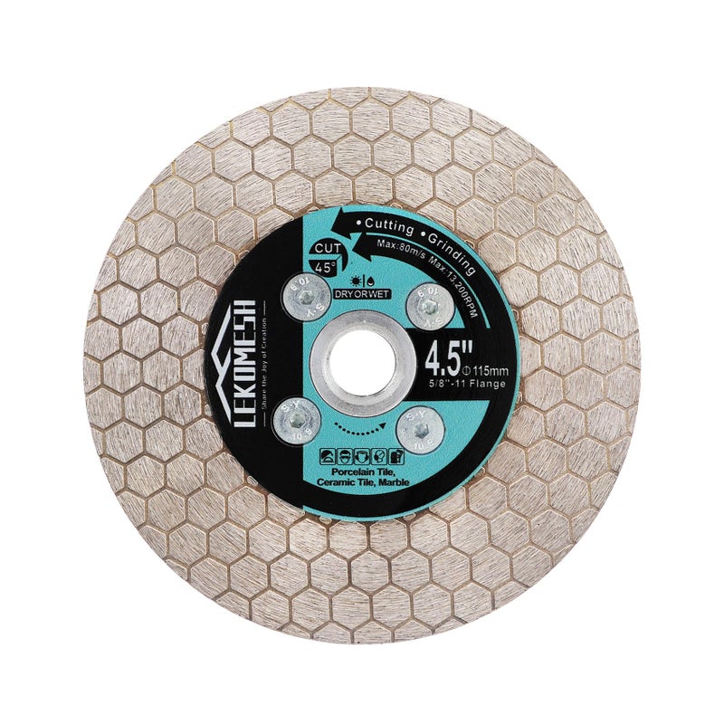 LEKOMESH Diamond Blade for Angle Grinder 45 Inch 115mm Tile Cutting Disc Tile Grinder Blade DoubleSided Diamond Cutting Wheel for Porcelain Ceramic Marble Granite 5811 Thread - Image 2