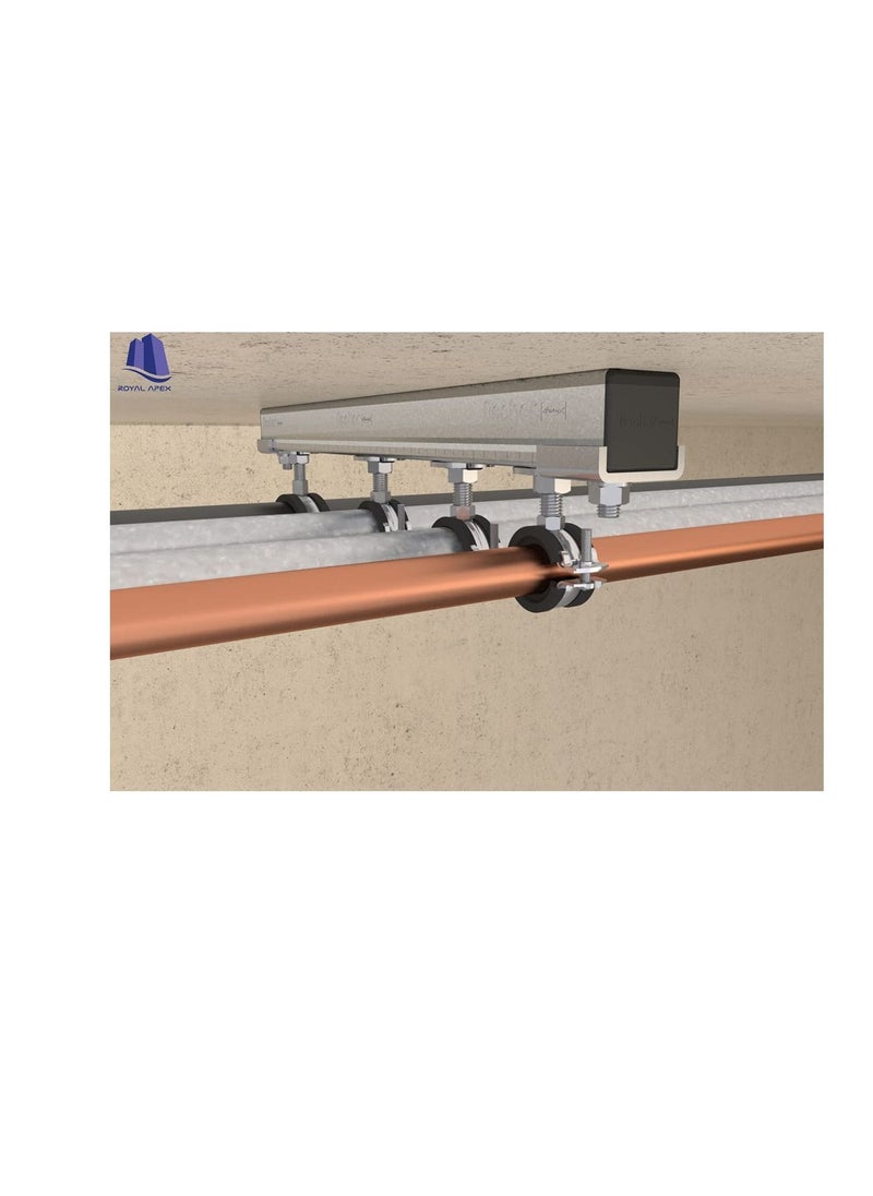 Generic - Heavy Duty Adjustable Two-screw Pipe Galvanized Iron (GI) Clamp with Rubber Lined or Unlined for Wall Ceiling Mount Pipe Supports, Split Ring Hanger (6 Inch, Pack of 5) - Image 1