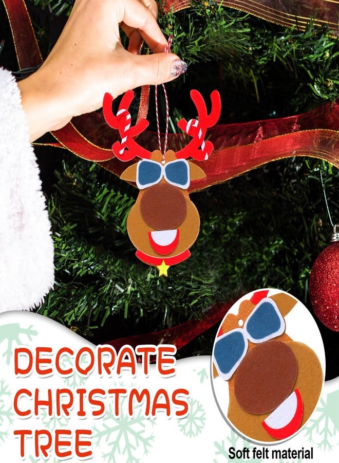 Poen 36 Pcs Christmas Felt Crafts for Boys Girls Christmas Elk Reindeer Ornaments Felt Crafts Kit Holiday DIY Art Craft for Xmas Tree Party Decoration Supplies - Image 3