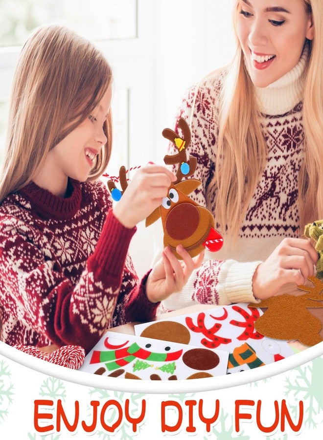 Poen 36 Pcs Christmas Felt Crafts for Boys Girls Christmas Elk Reindeer Ornaments Felt Crafts Kit Holiday DIY Art Craft for Xmas Tree Party Decoration Supplies - Image 4