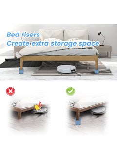 Sugalsu Sugalsu Bed Riser Furniture risers Stackable Table Risers Heavy Duty Adjustable Bed Table Leg Extender Furniture Lifts Support for Beds Desks Sofa Tables and Chairs Riser Pack of 4  - Image 5
