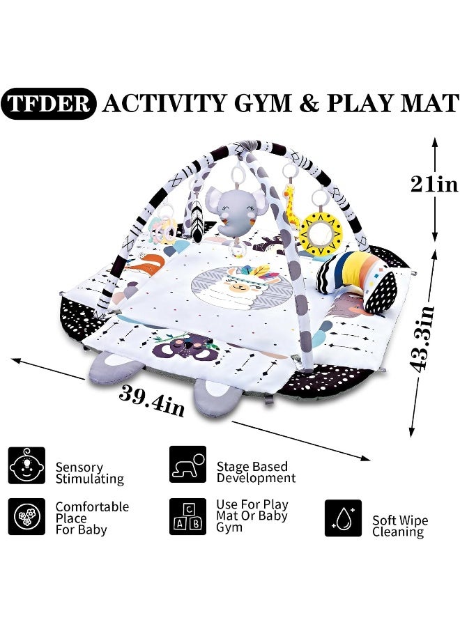 TFDER 7-in-1 Baby Play Gym, Infant Non-Slip Activity Blanket, Crawling Mat with Play Arch and Sensory Toys - Image 3