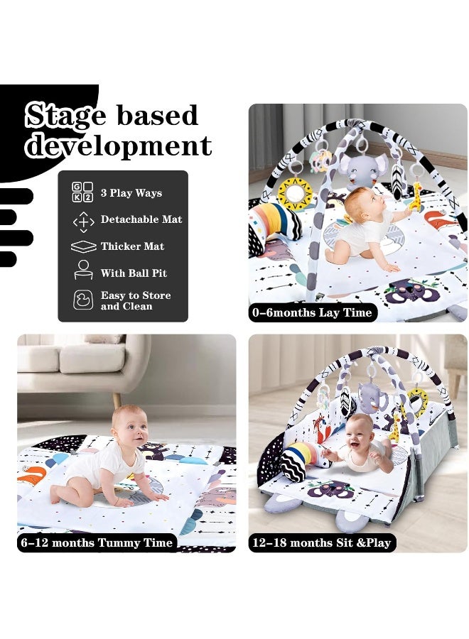 TFDER 7-in-1 Baby Play Gym, Infant Non-Slip Activity Blanket, Crawling Mat with Play Arch and Sensory Toys - Image 4