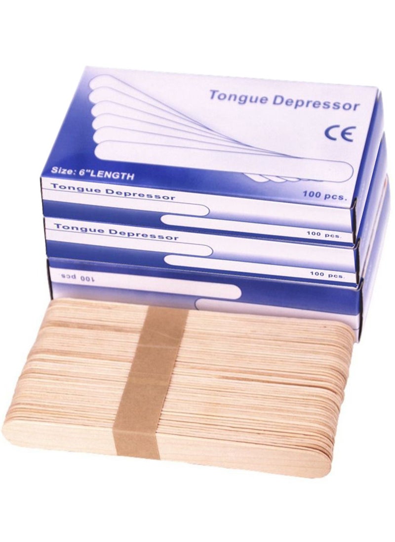 AEENAA 300-Pieces Disposable Wooden Tongue Depressor Waxing Spatula  - Image 1