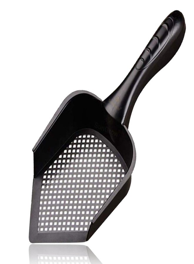 SunGrow Reptile Litter Scoop, Pointed Edge for Terrariums, Right-Angled Deep Shovel for Reptiles & Cats, Durable Plastic, Black, 1 Pack - Image 2