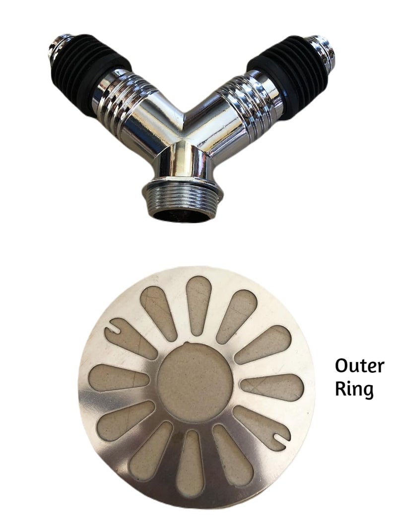 Rasdion Stainless Steel Bathroom Floor Drain Connector Assembly Drainer For Washing Machine Outlet Pipe YModel With Outer Ring125 Cm 3 Cm - Image 5