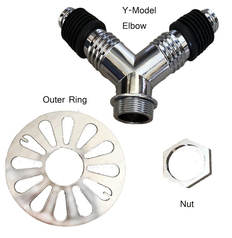 Rasdion Stainless Steel Bathroom Floor Drain Connector Assembly Drainer For Washing Machine Outlet Pipe YModel With Outer Ring125 Cm 3 Cm - Image 2