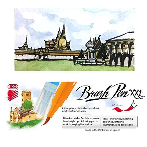 ICO Brushpen XXL - Tub of 10 Assorted Colours - Image 3