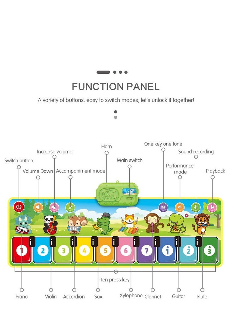 LIXADA - Children's Music Blanket Piano Multifunctional Animal Music Parent-child Game Dancing Blanket - Image 1