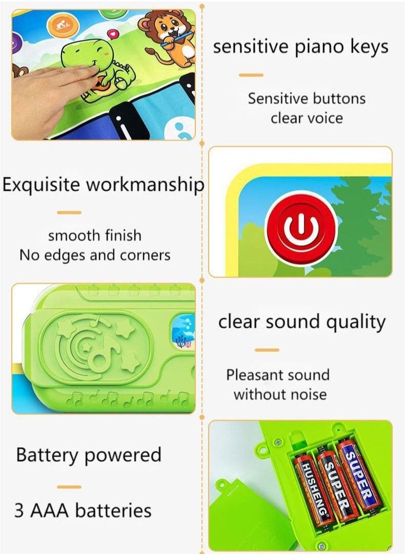LIXADA - Children's Music Blanket Piano Multifunctional Animal Music Parent-child Game Dancing Blanket - Image 1