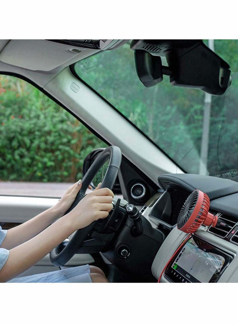 Excefore Stylish Vehicle Air Vent Mounted Fan Car Accessories Portable Personal Fan Car Cooling Fan with 360-degree Rotation and Adjustable 3 Speed Quiet Air Vent Mounted 5V USB Cooling Fan - Image 4