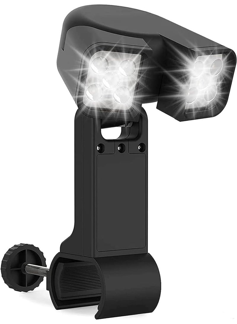 LED BBQ Grill Light with Adjustable Clamp, Super Bright Dual Head Grill Lamp, 10 LED, 90° Rotatable, Heat Resistant, Battery Powered, for Outdoor Cooking, Camping, Black - Image 1