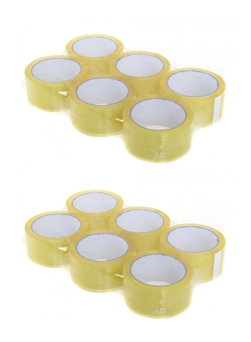 Yuwell Clear Packing Tape, 150MX48MM 50 Microns Strong Heavy Duty Packaging Tape for Sealing Parcel Boxes, Moving Boxes Houses, Large Postal Bags, Office Supplies Tape Box Tape Seal Tape (12 Roll)  - Image 1