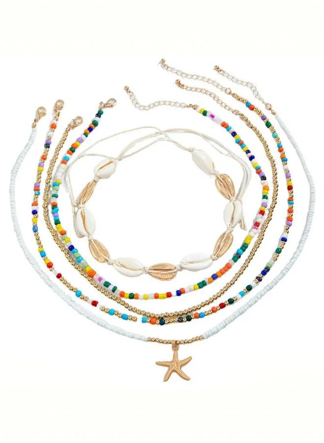 Take Two  Pack of 5 - Colorful Layered Beaded Necklaces for Women | Best Price UAE
