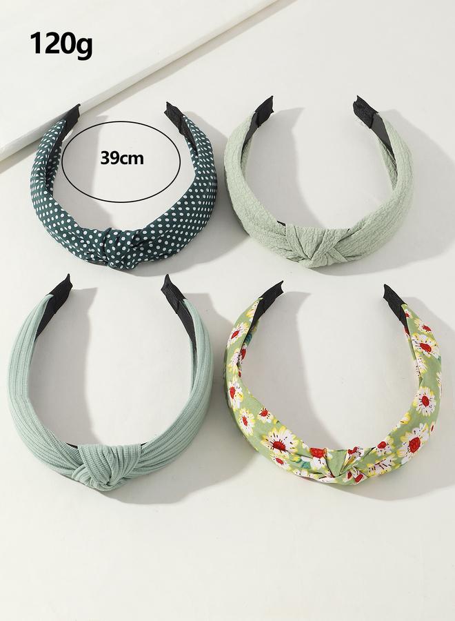 Take Two Set of 4 - Flower Print Knot Headband - Image 4