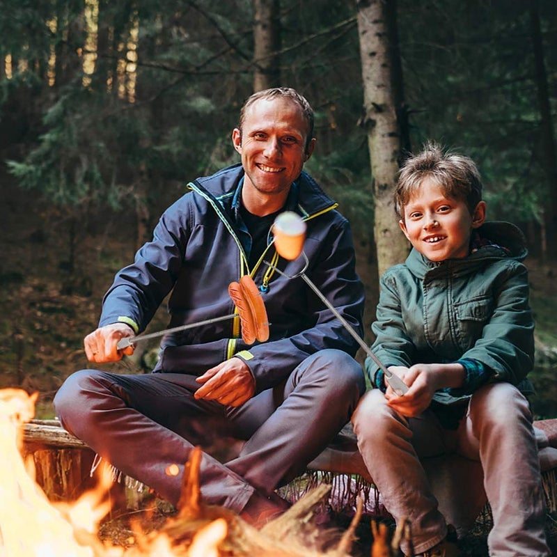 NILKANTH® - New Retractable Marshmallow Stick,Heavy-Duty Stainless Steel BBQ skewers & BBQ Forks,Strong and Durable,Used for Campfire,Firepit and Sausage BBQ Tool (Pack 4) - Image 3