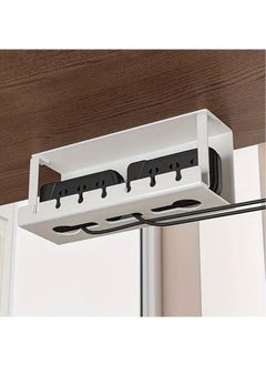 Arabest Deluxe Metal Under Desk Cable Management Tray - Organize Cables, Wires, and Sockets with Ease - No-Drill Installation, for Home Office, Standing Desk, and Workspace Clutter Control (White)  - Image 4