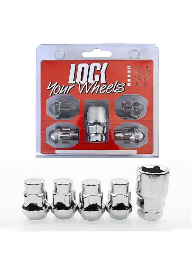 Set Of 5 M12 x 1 5 Locking Wheel Nuts Anti Theft Key Kit For Ford Toyota Nissan - Image 2